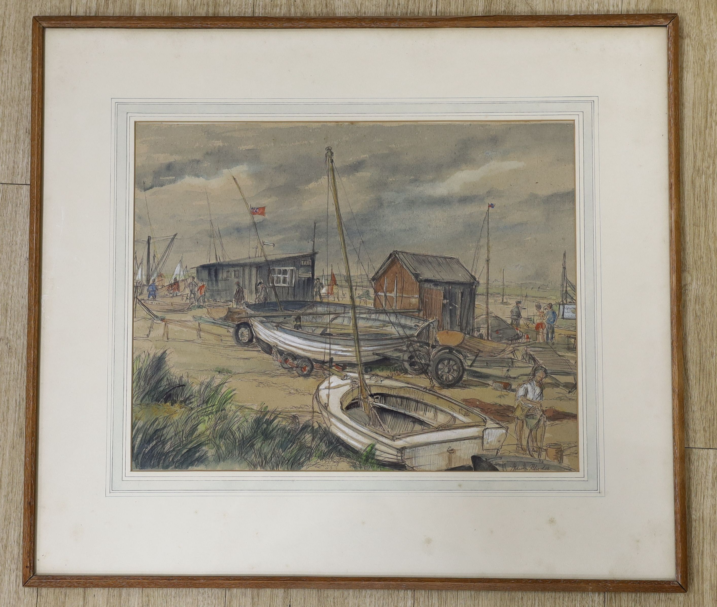 Marion Rhodes (1907-1998), watercolour, 'Aldeburgh, Suffolk', signed, 34 x 43cm